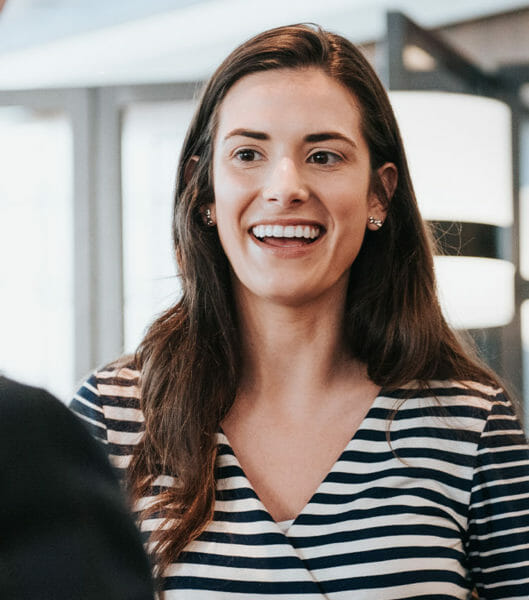 Workplace partner smiling